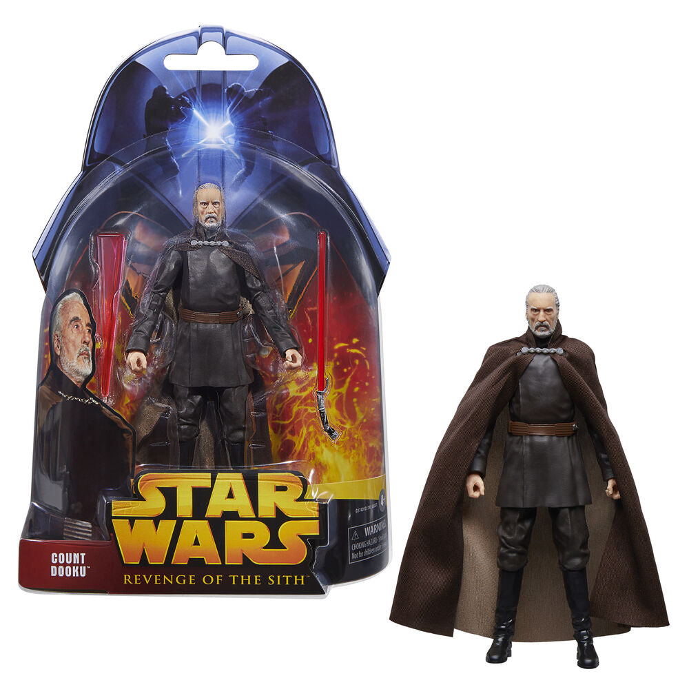 Figura articulada de Count Dooku Star Wars con capa marrón y sable de luz rojo - 6