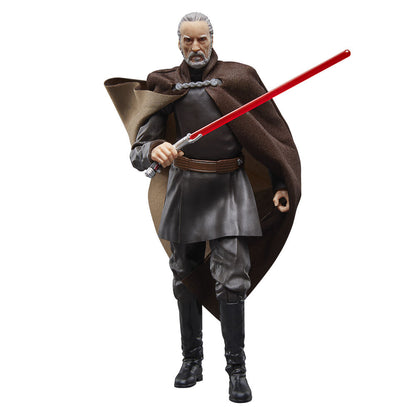 Figura articulada de Count Dooku Star Wars con capa marrón y sable de luz rojo - 7