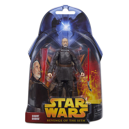 Figura articulada de Count Dooku Star Wars con capa marrón y sable de luz rojo - 2