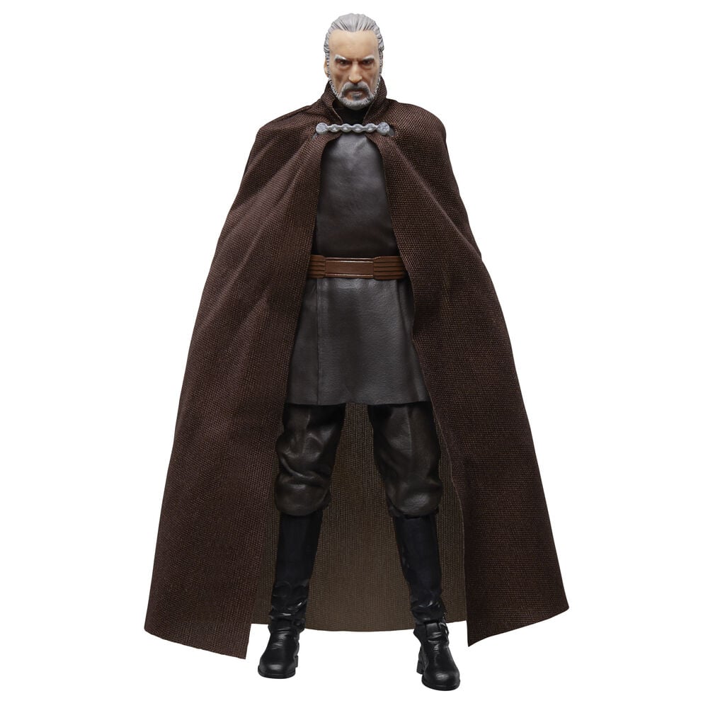 Figura articulada de Count Dooku Star Wars con capa marrón y sable de luz rojo - 11