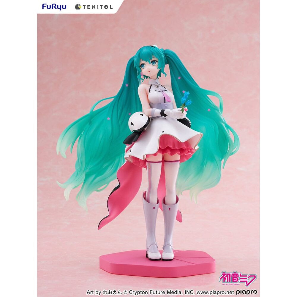 Figura de Hatsune Miku Galaxy Lite Tenitol de 21 cm con vestido blanco y rosa - 3