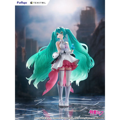 Figura de Hatsune Miku Galaxy Lite Tenitol de 21 cm con vestido blanco y rosa - 6