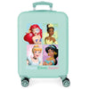 Maleta de cabina verde agua de Princesas Disney con cuatro ruedas