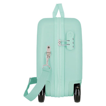 Maleta infantil verde menta de Princesas Disney con ruedas y bandolera - 4