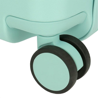Maleta infantil verde menta de Princesas Disney con ruedas y bandolera - 6