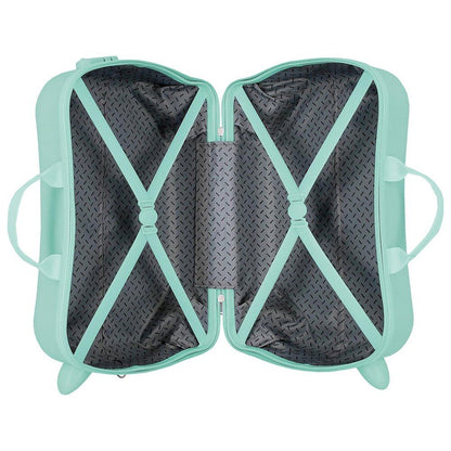 Maleta infantil verde menta de Princesas Disney con ruedas y bandolera - 2