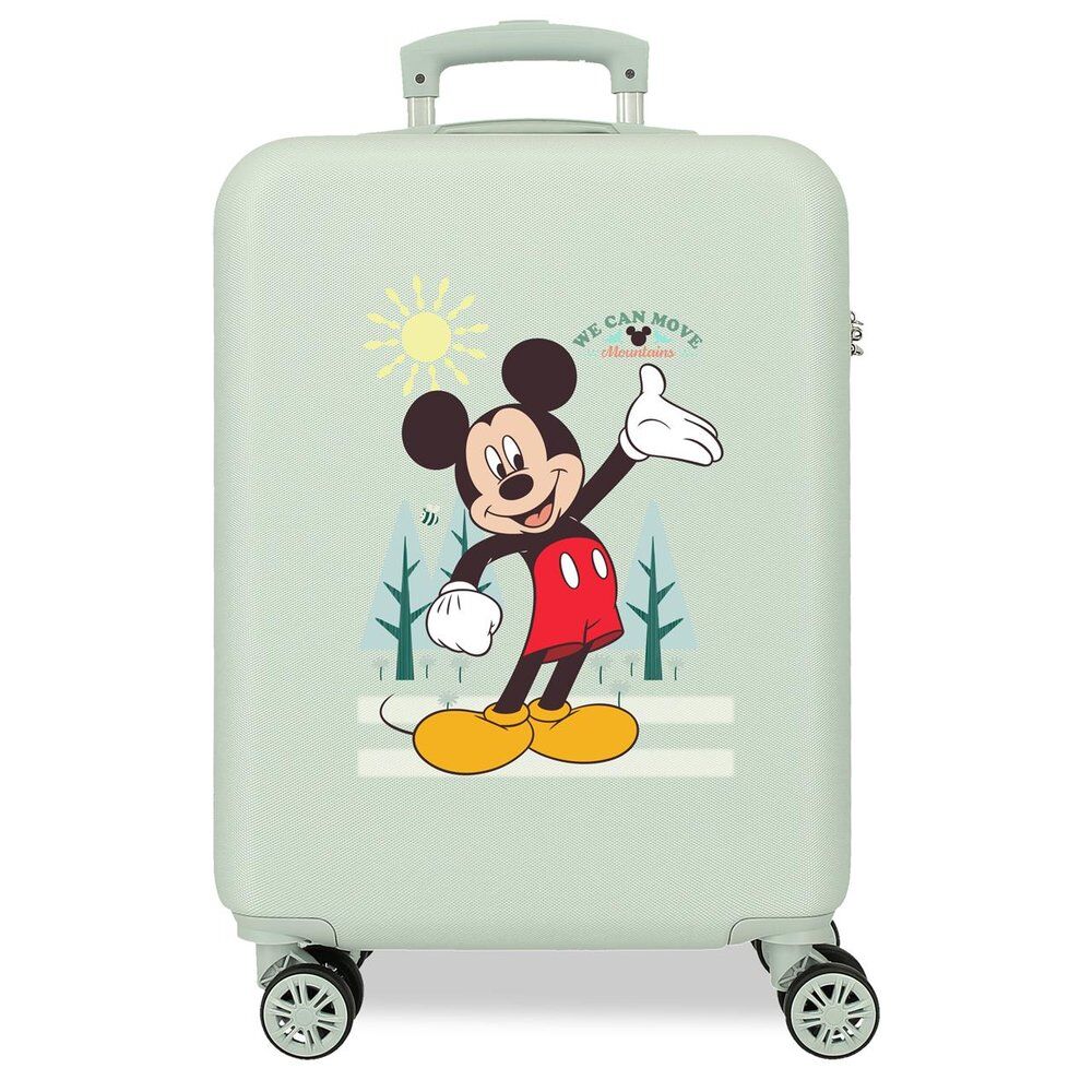 Maleta de cabina ABS verde con estampado de Mickey Mouse