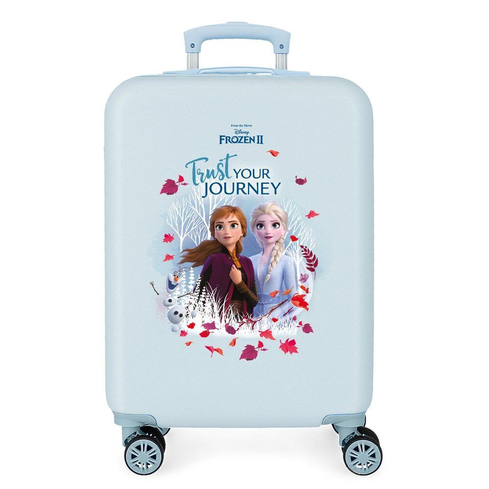 Maleta de cabina Frozen Disney azul claro con Anna, Elsa y Olaf
