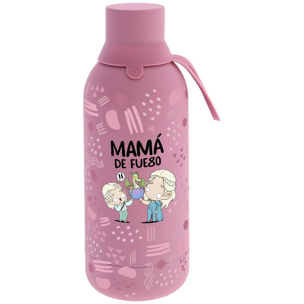 Botella térmica rosa AUREA Mamá de Fuego de 500 ml