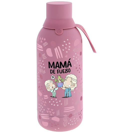 Botella térmica rosa AUREA Mamá de Fuego de 500 ml