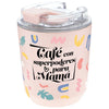 Vaso térmico rosa AUREA para Mamá con tapa transparente