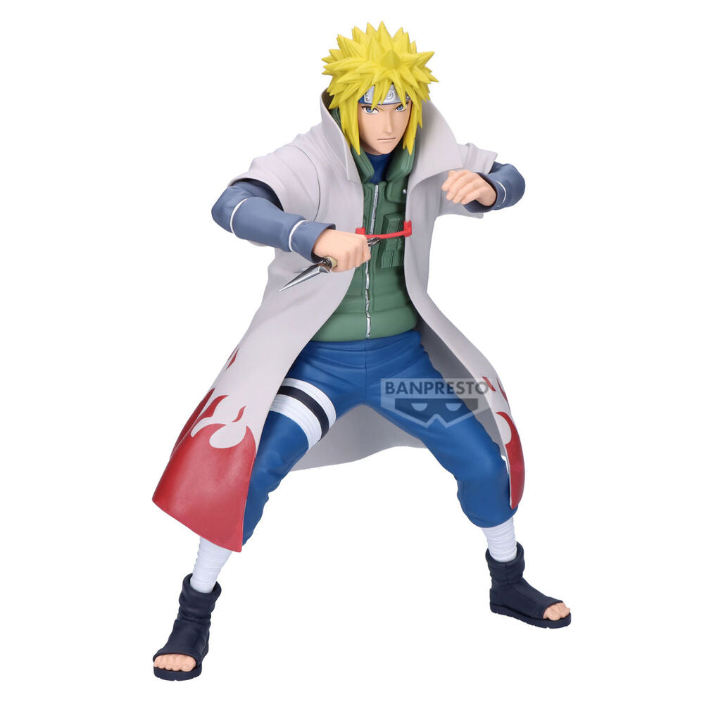 Figura Grandista de Minato Namikaze de Naruto Shippuden con capa blanca y kunai