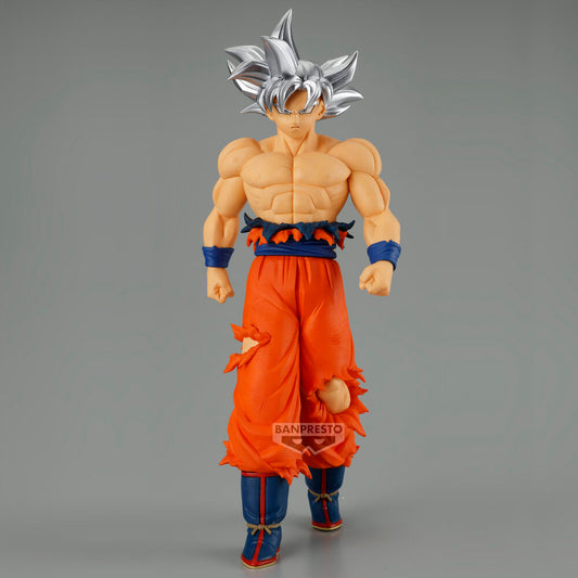 Figura de Son Goku de Dragon Ball Super con cabello plateado y pantalón naranja - 2