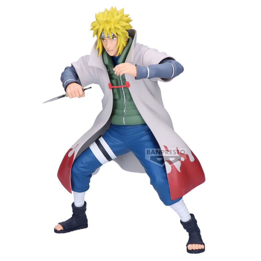Figura Grandista de Minato Namikaze de Naruto Shippuden con capa blanca y kunai - 2