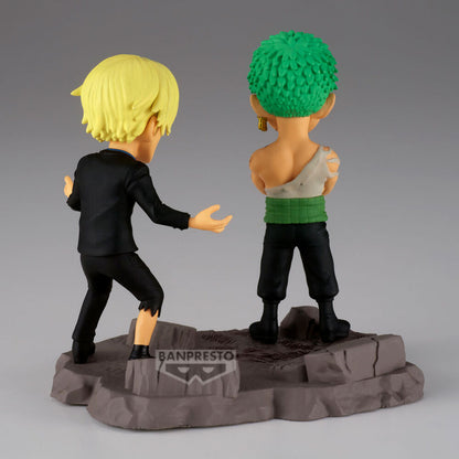 Figura Banpresto de Roronoa Zoro y Sanji de One Piece sobre una base rocosa - 4