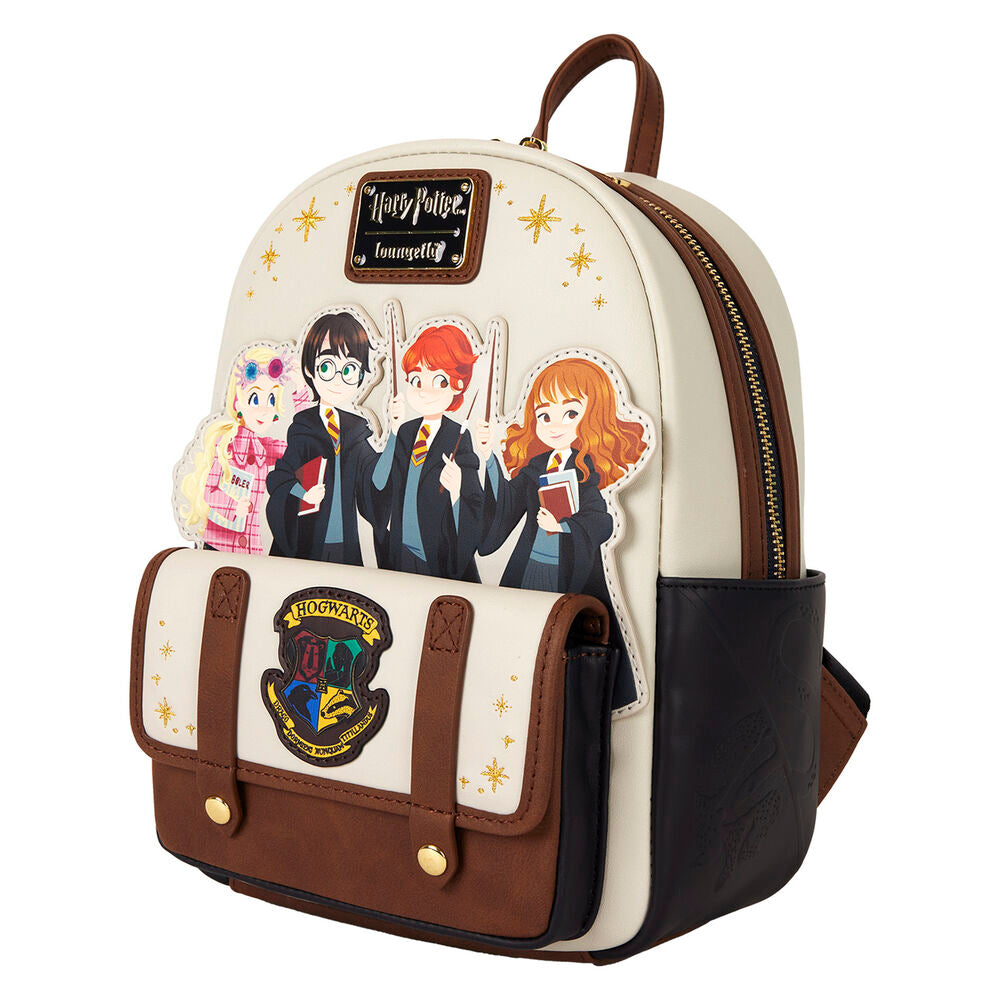 Mochila Loungefly de Harry Potter con personajes y escudo de Hogwarts - 2