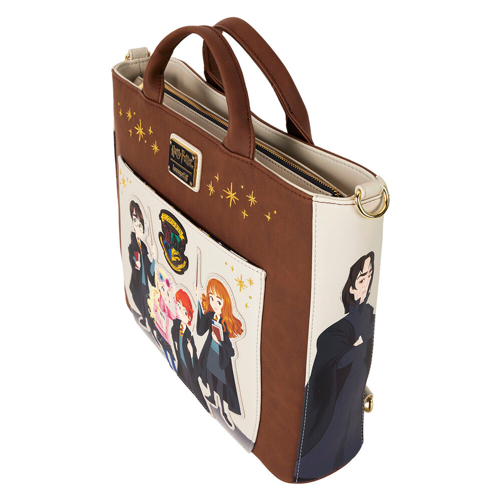 Bolso Spring Harry Potter Loungefly marrón con escudo de Hogwarts - 9