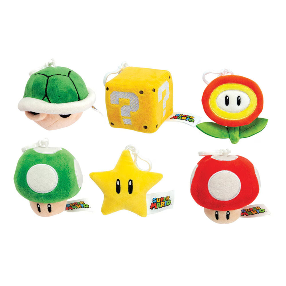 Llaveros de peluche Super Mario Bros Icons surtidos