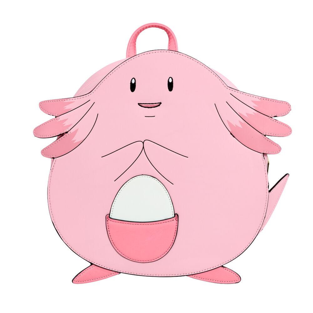 Mochila rosa de Chansey Pokémon Loungefly con huevo blanco