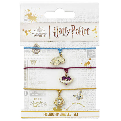 Set de tres pulseras Harry Potter con charms de la snitch, la poción del amor y el girador del tiempo - 2