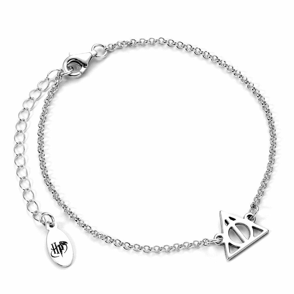 Pulsera de plata de ley Harry Potter con símbolo de las Reliquias de la Muerte