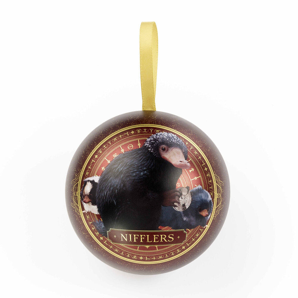 Colgante dorado de Niffler con bola de Navidad granate - 3