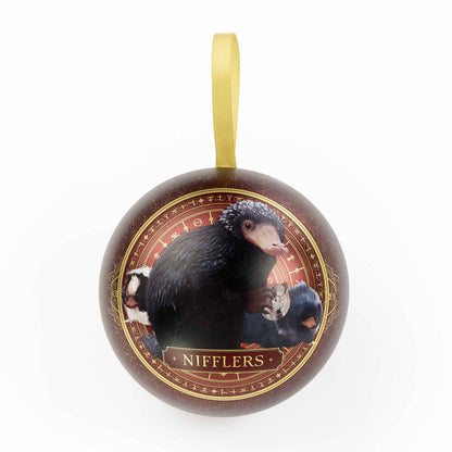 Colgante dorado de Niffler con bola de Navidad granate - 3