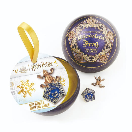 Bola de Navidad Harry Potter con pin de rana de chocolate