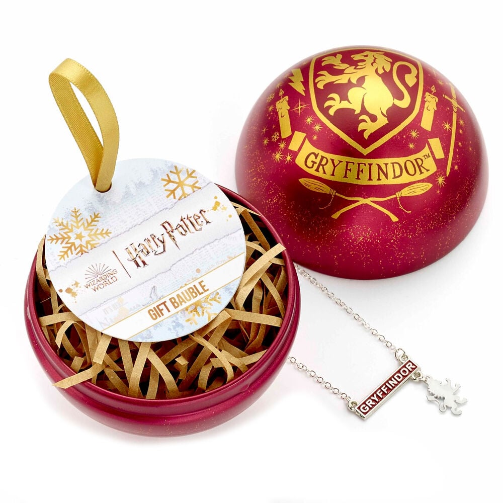 Collar Gryffindor y bola de Navidad de Harry Potter