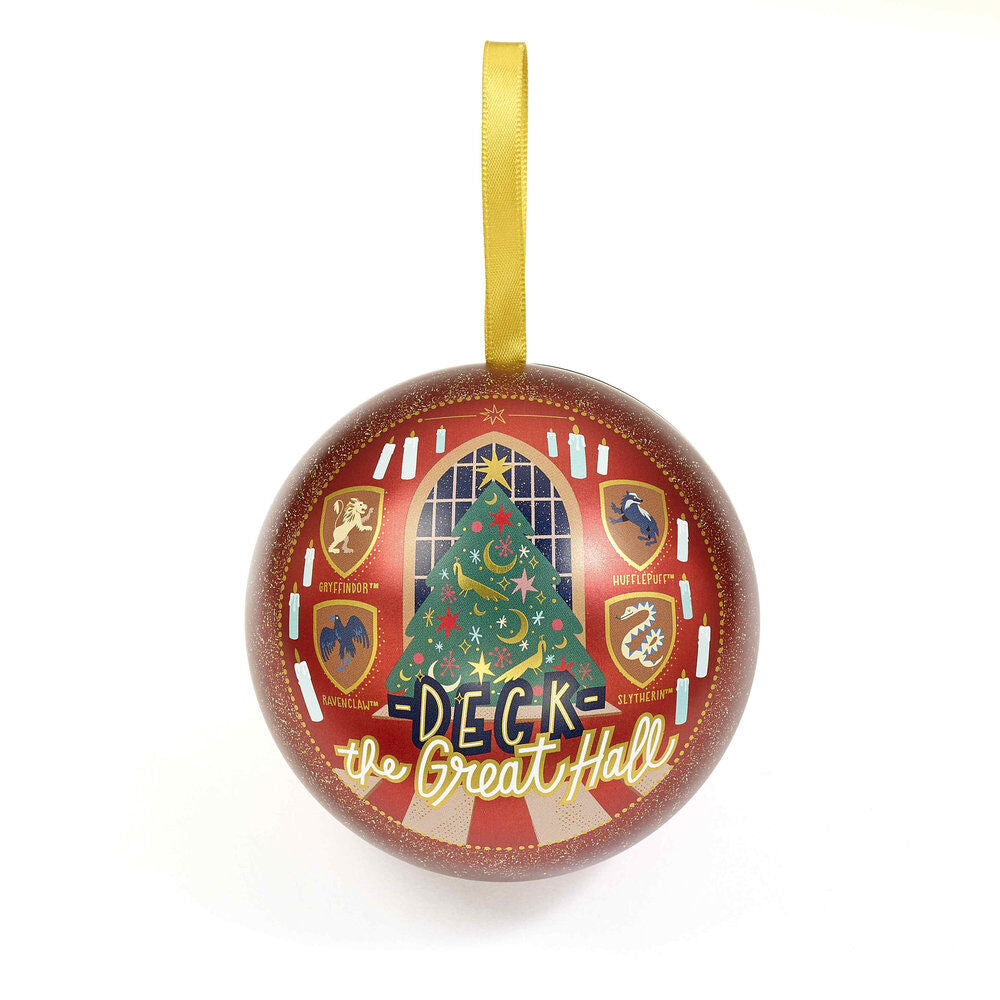 Bola de Navidad roja de Harry Potter con llavero dorado del Sombrero Seleccionador - 2
