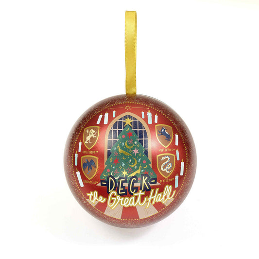 Bola de Navidad roja de Harry Potter con llavero dorado del Sombrero Seleccionador - 2