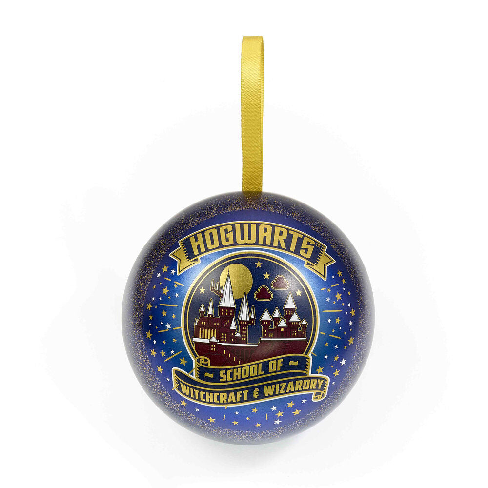Bola de Navidad de Harry Potter abierta con collar dorado de Hogwarts - 3