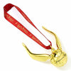 Adorno navideño dorado de la Snitch Dorada de Harry Potter con alas móviles y cinta roja