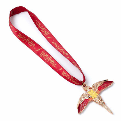 Adorno navideño de Fawkes de Harry Potter con cinta roja