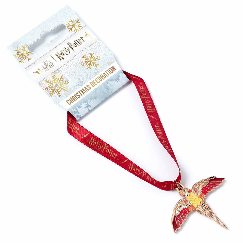 Adorno navideño de Fawkes de Harry Potter con cinta roja - 2