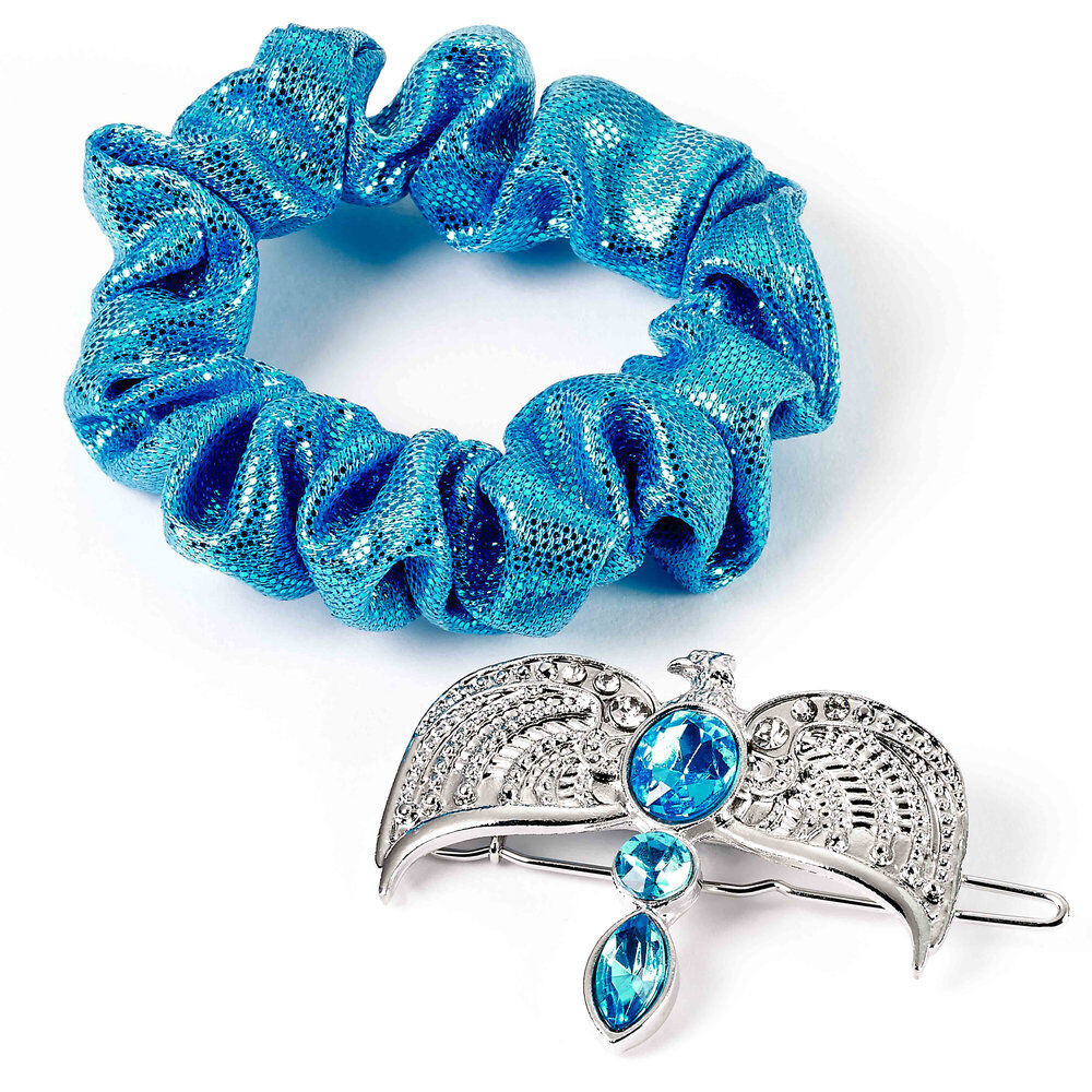 Set Harry Potter con coletero azul brillante y pasador plateado decorativo