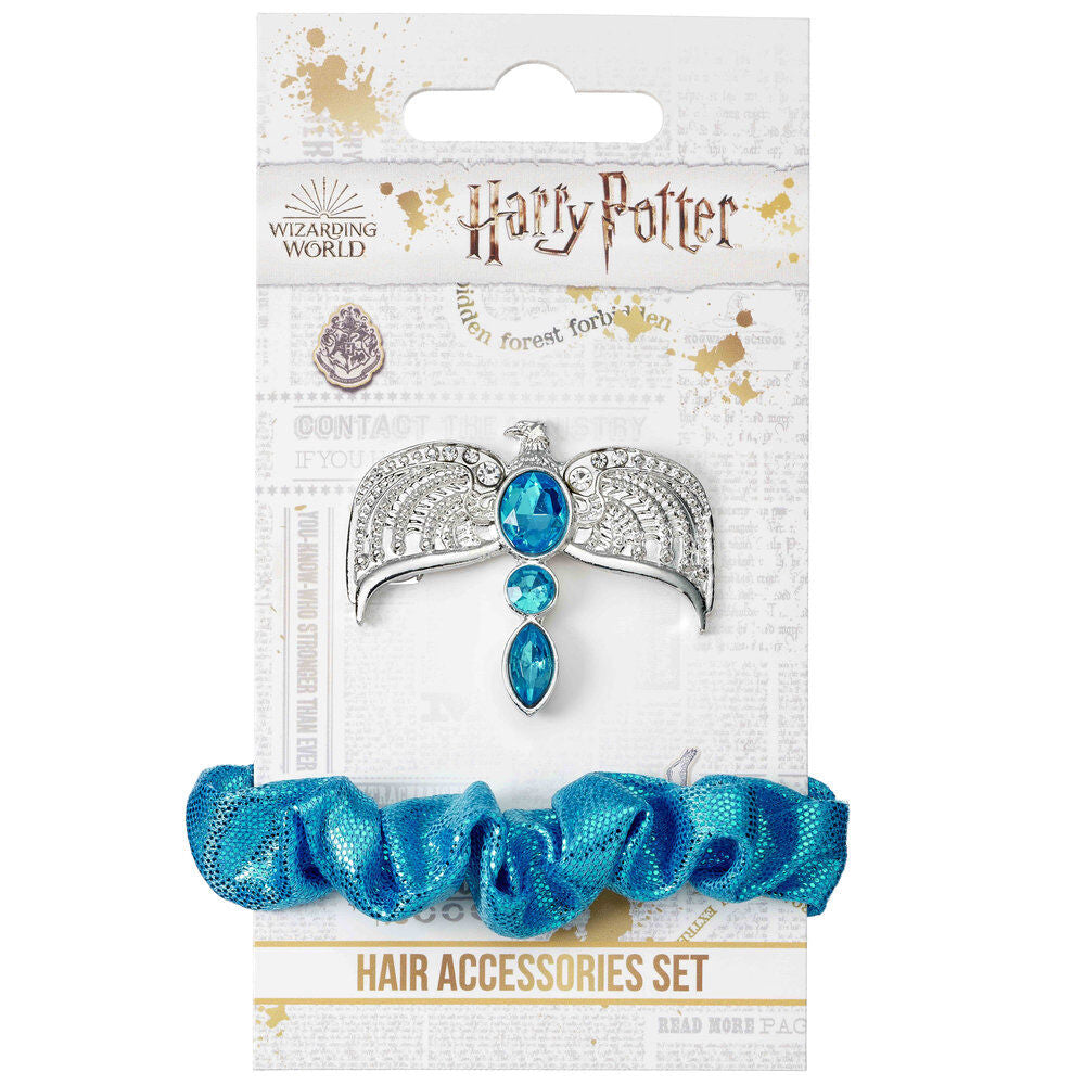 Set Harry Potter con coletero azul brillante y pasador plateado decorativo - 2