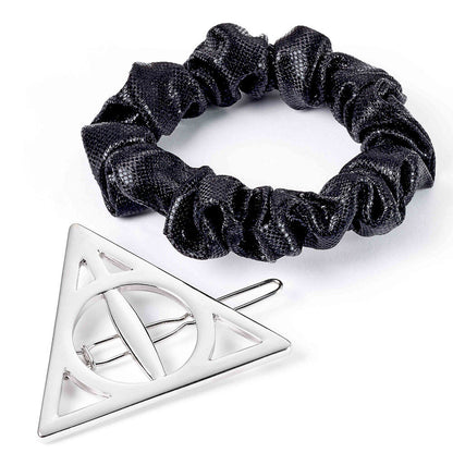 Set de accesorios para el pelo Harry Potter con coletero negro y símbolo de las Reliquias de la Muerte