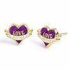 Pendientes Harry Potter Poción de Amor con corazón morado