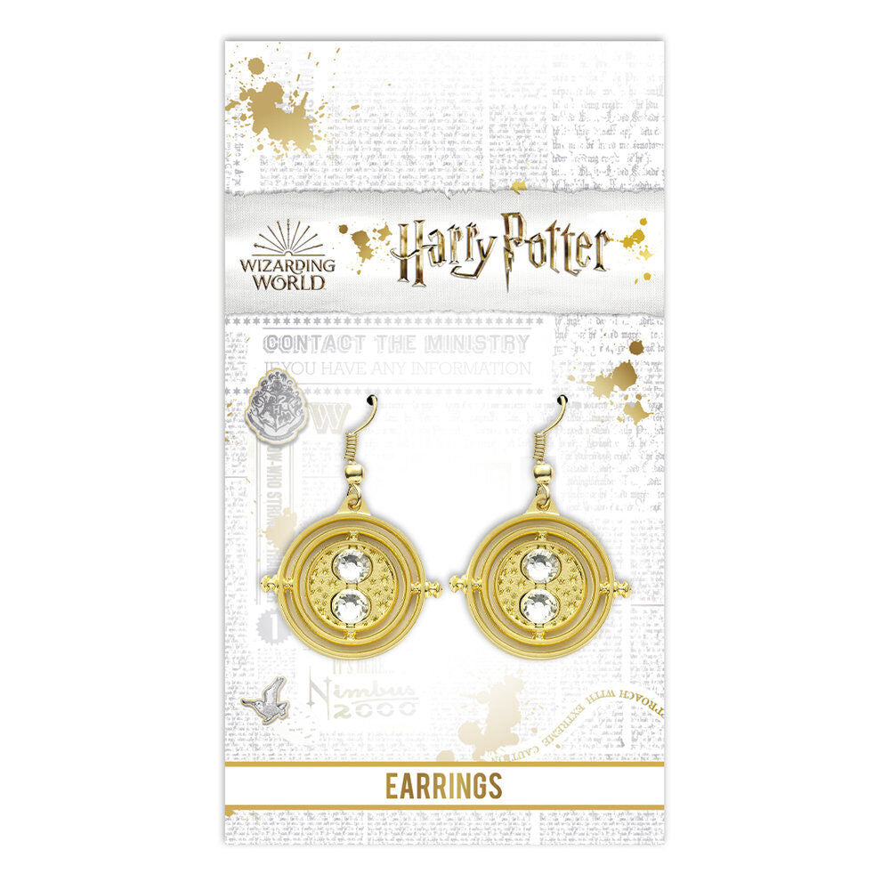 Pendientes dorados Giratiempos de Harry Potter