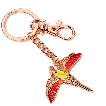 Llavero Fawkes de Harry Potter con alas rojas y amarillas