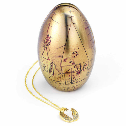 Colgante Huevo de Oro de Harry Potter con cadena y caja de regalo - 2