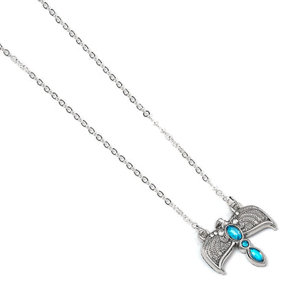 Colgante Diadema Harry Potter con cadena plateada y detalles azules - 4