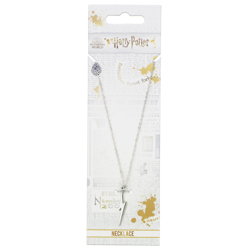 Colgante plateado con rayo de Harry Potter y cadena fina - 2
