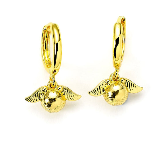 Pendientes dorados Harry Potter con snitch alada