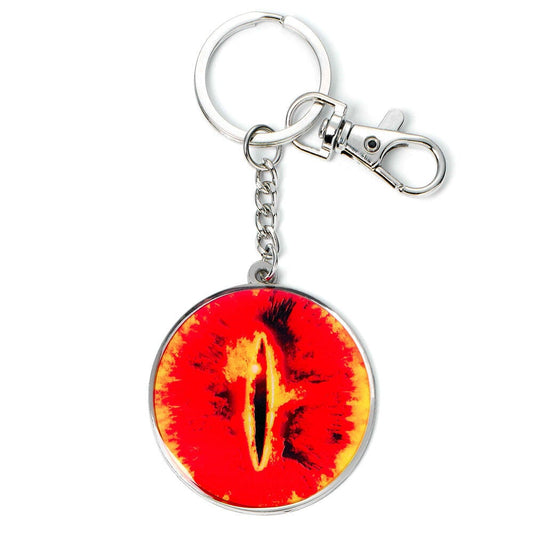 Llavero circular del Ojo de Sauron en rojo y naranja