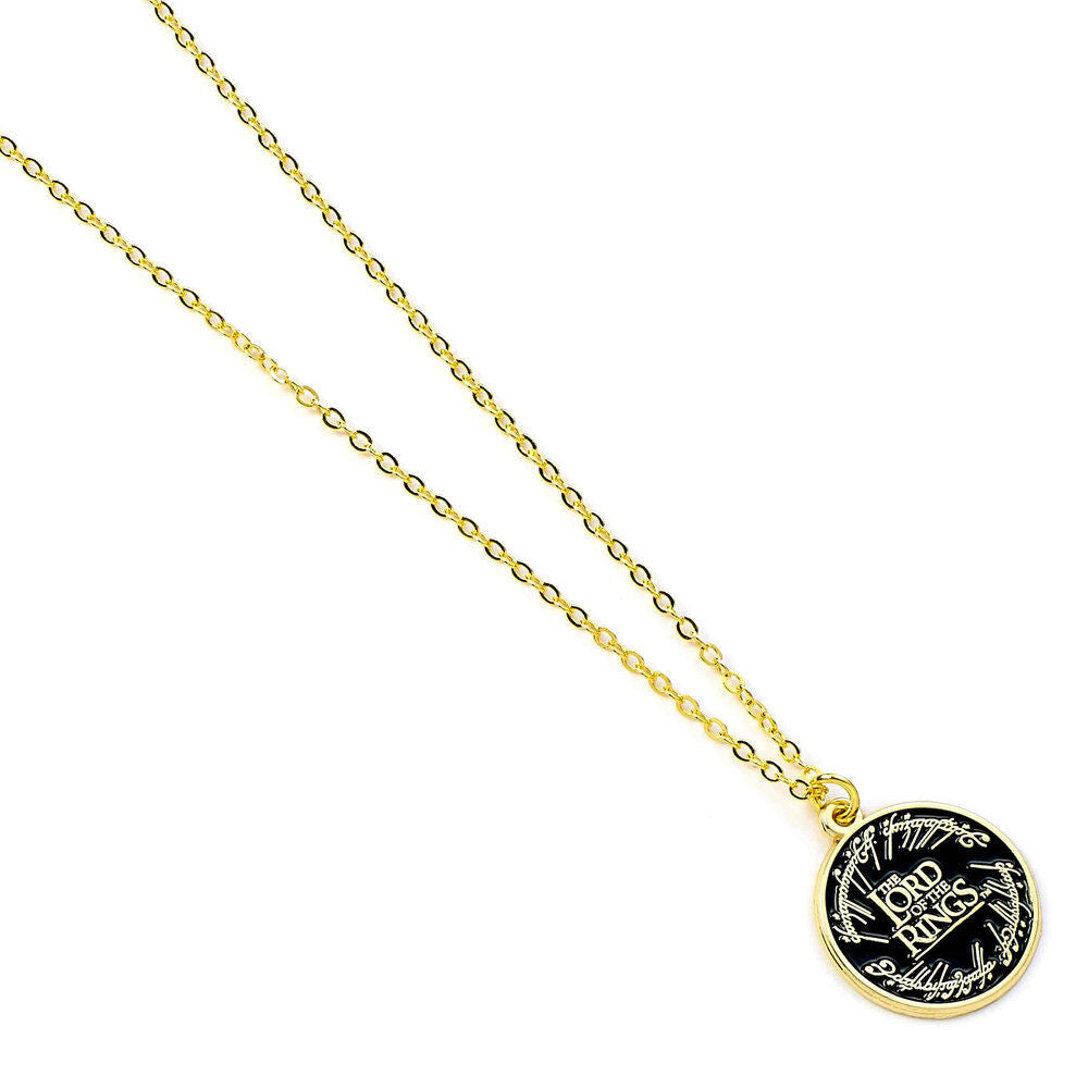 Colgante dorado con medallón del logo de El Señor de los Anillos - 3