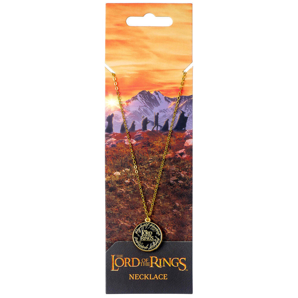 Colgante dorado con medallón del logo de El Señor de los Anillos - 2