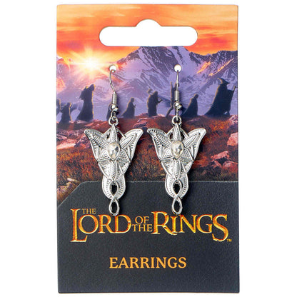 Pendientes Evenstar plateados con cristal central - 2
