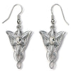 Pendientes Evenstar plateados con cristal central